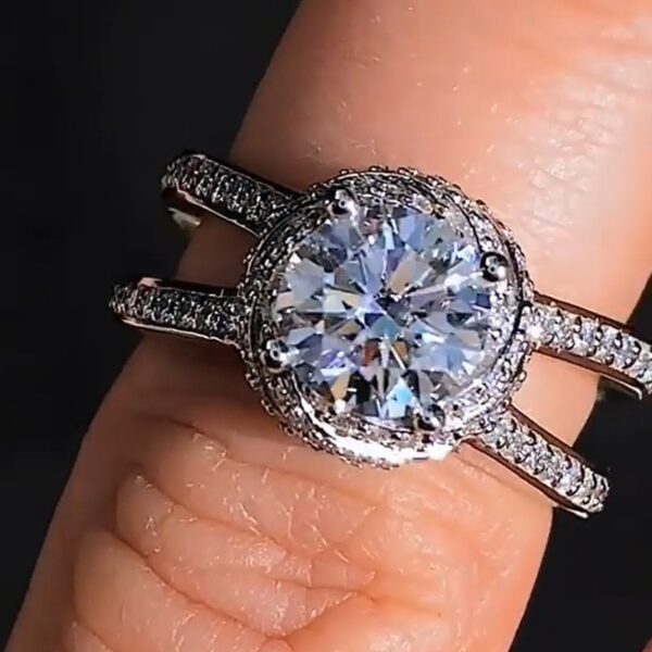Sterling Silver Luxury Bold Big Wedding Rings