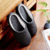 Men's Cotton Black warm slippers Muji soft bottom - Image 4