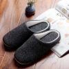 Men's Cotton Black warm slippers Muji soft bottom - Image 10