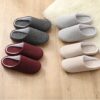 Men's Cotton Black warm slippers Muji soft bottom - Image 7