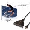 3 Port 4K HDMI 2.0 Cable Auto Splitter Switcher 3x1 Adapter HUB - Image 6