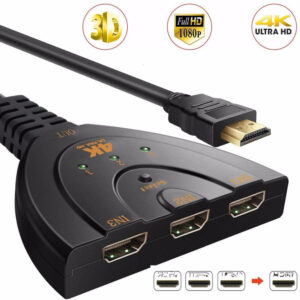 3 Port 4K HDMI 2.0 Cable Auto Splitter Switcher 3x1 Adapter HUB