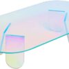Acrylic Rainbow Color Coffee Table, Iridescent Glass End Table Round Side Table Modern Accent TV Table For Living Bed Room Decoration - Image 5