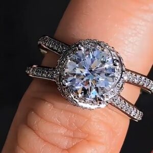 Sterling Silver Luxury Bold Big Wedding Rings