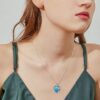 Blue Crystal Heart Tree of Life Necklace - Image 2
