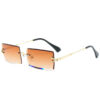 Rimless Rectangle Sunglasses Square Fashion Hip-hop Sunglasses - Image 5