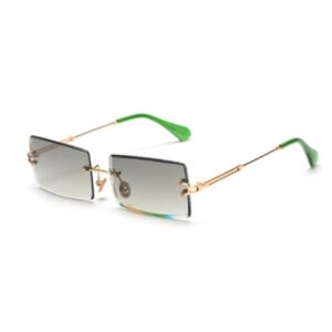 Rimless Rectangle Sunglasses Square Fashion Hip-hop Sunglasses