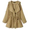 Solid color hooded trench coat - Image 7
