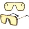 Oversize Sunglasses Fashion Style Square Sun Glasses  One Pieces Mirror - Image 7