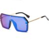 Oversize Sunglasses Fashion Style Square Sun Glasses  One Pieces Mirror - Image 6