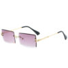 Rimless Rectangle Sunglasses Square Fashion Hip-hop Sunglasses - Image 2
