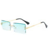 Rimless Rectangle Sunglasses Square Fashion Hip-hop Sunglasses - Image 3