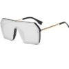 Oversize Sunglasses Fashion Style Square Sun Glasses  One Pieces Mirror - Image 3