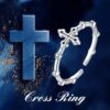 Cross Ring Sterling Silver Crucifix Pendant Antique Cross Rings Gifts For Women - Image 2