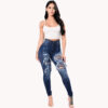 Women's Ripped Denim Washed Denim Pants - Image 2