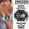 Classic Silver Watch For Men Quartz Analog Wristwatch Stainless Steel Business - Image 7