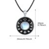 Moon Phase Necklace Moonstone Pendant S925 Sterling Silver - Image 3