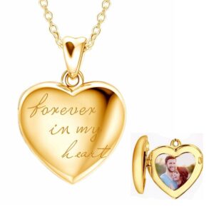 Sterling Silver Heart Locket Necklace Forever in My Heart