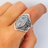 Antique silver vintage moonstone ring bracelet - Image 2