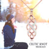 Sterling Silver Infinity Love Irish Celtic Knot Opal Pendant Necklace - Image 7
