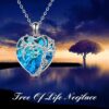 Blue Crystal Heart Tree of Life Necklace - Image 6