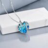 Blue Crystal Heart Tree of Life Necklace - Image 4