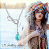 925 Sterling Silver Infinity Turquoise Drop Necklace - Image 5