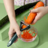 2 In 1 Vegetable Fruit Potato Peeler Upgrade Sharp Parer Slicer Julienne Cutter - Image 2