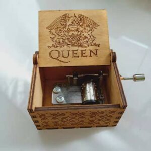 Antique Carved Wooden Hand Crank Music Box