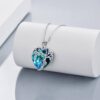 Blue Crystal Heart Tree of Life Necklace - Image 3