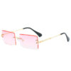 Rimless Rectangle Sunglasses Square Fashion Hip-hop Sunglasses - Image 10