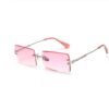 Rimless Rectangle Sunglasses Square Fashion Hip-hop Sunglasses - Image 9
