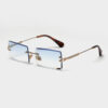 Rimless Rectangle Sunglasses Square Fashion Hip-hop Sunglasses - Image 6