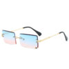 Rimless Rectangle Sunglasses Square Fashion Hip-hop Sunglasses - Image 4