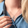 Sterling Silver Howling Wolf Moon Pendant Necklace for Wolf - Image 2