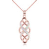Sterling Silver Infinity Love Irish Celtic Knot Opal Pendant Necklace - Image 2