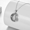 Sterling Silver Howling Wolf Moon Pendant Necklace for Wolf - Image 3