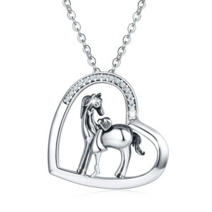 Horse Pendant Necklace in 925 Sterling Silver