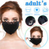 Ladies Black Flower Embroidery Lace Adjustable Mesh Thin Breathable Mask - Image 6