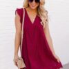 Lace Jacquard Cutout V-Neck Dress - Image 8