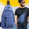 Mens Sling Bag Cross Body Handbag Chest Bag - Image 8