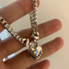 S925 Sterling Silver Zircon Heart Sweater Necklace - Image 3