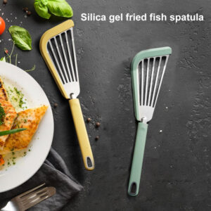 Nonstick Fish Spatula, Thin Slotted Spatulas Turner Silicone Fish Spatulas