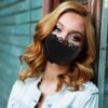 Ladies Black Flower Embroidery Lace Adjustable Mesh Thin Breathable Mask - Image 5