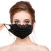 Ladies Black Flower Embroidery Lace Adjustable Mesh Thin Breathable Mask - Image 9