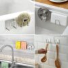 4 Pcs Adhesive Sponge Holder Sink Caddy For Kitchen Accessories Stainless Steel - Image 8