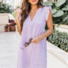 Lace Jacquard Cutout V-Neck Dress - Image 10