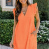 Lace Jacquard Cutout V-Neck Dress - Image 9