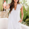 Lace Jacquard Cutout V-Neck Dress - Image 3