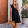 Lace Jacquard Cutout V-Neck Dress - Image 6